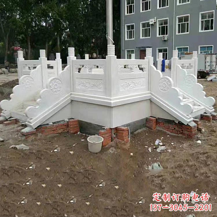 沧州学校汉白玉升旗台石雕