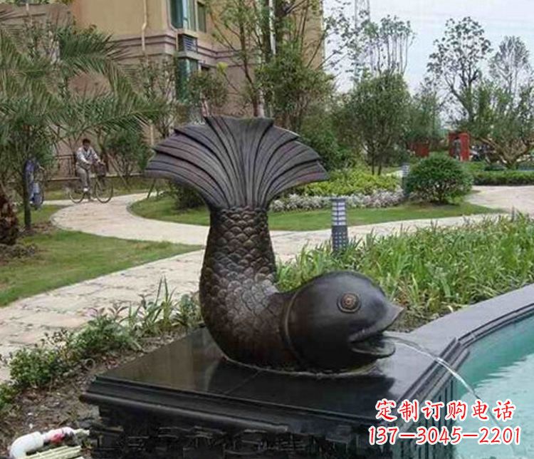 沧州鱼喷泉铜雕