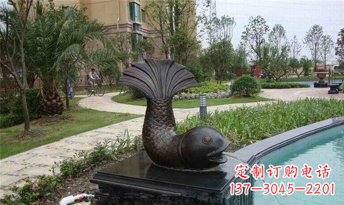 沧州鱼式喷泉小区景观铜雕