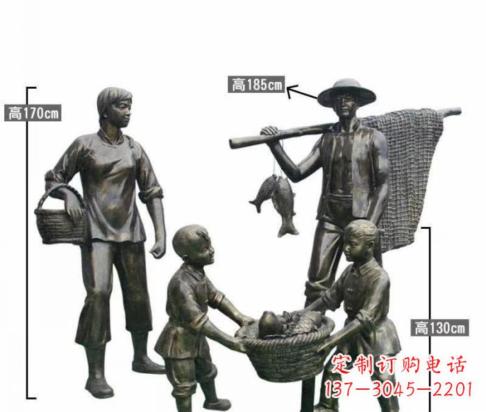 沧州渔夫捕鱼民俗铜雕 (3)