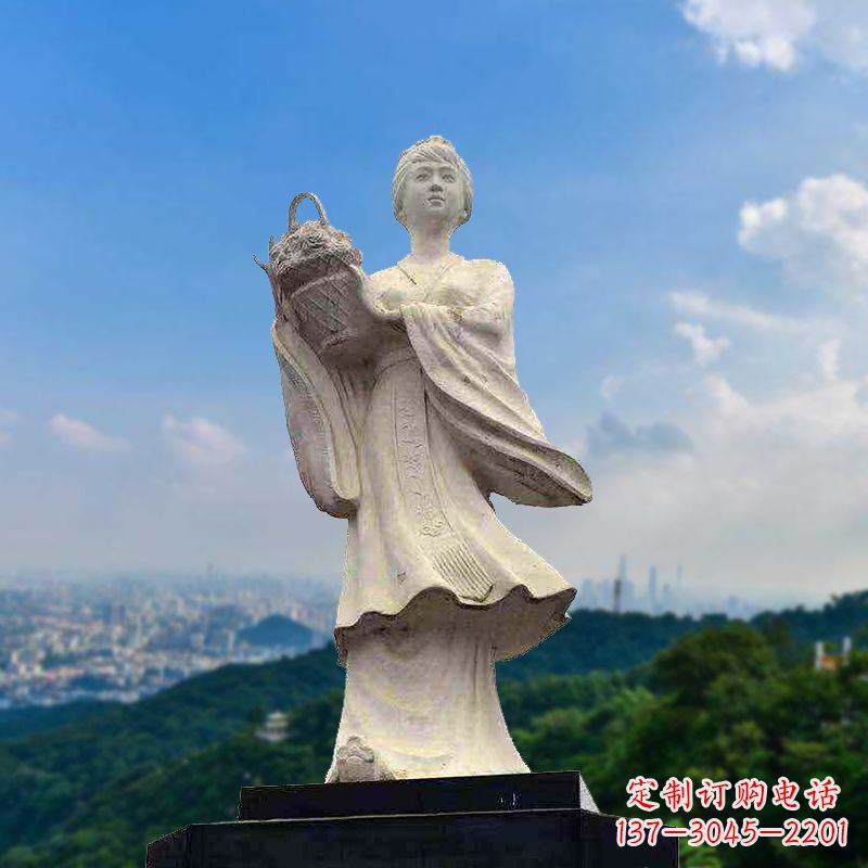 沧州虞姬景观石雕像-景区园林古代美女雕塑