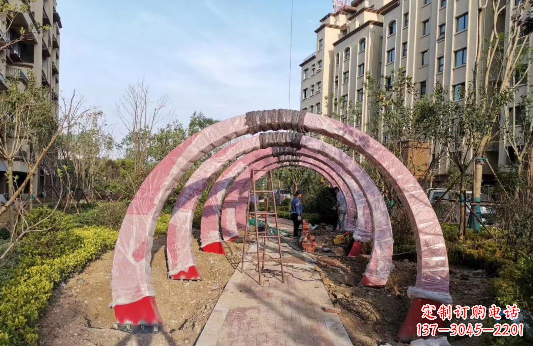 沧州园林不锈钢拱门景观雕塑
