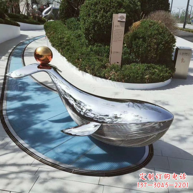 沧州园林不锈钢海豚景观摆件