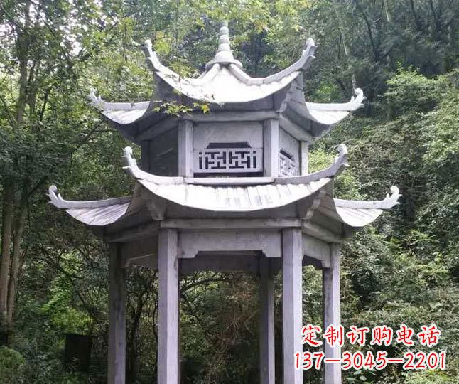 沧州园林仿古石凉亭景观石雕 (3)