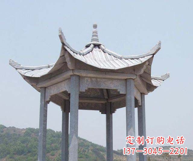 沧州园林景观单层石雕凉亭 (2)