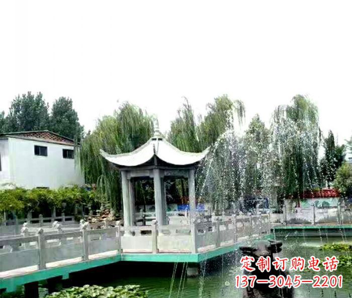 沧州园林景观单层六角石雕凉亭