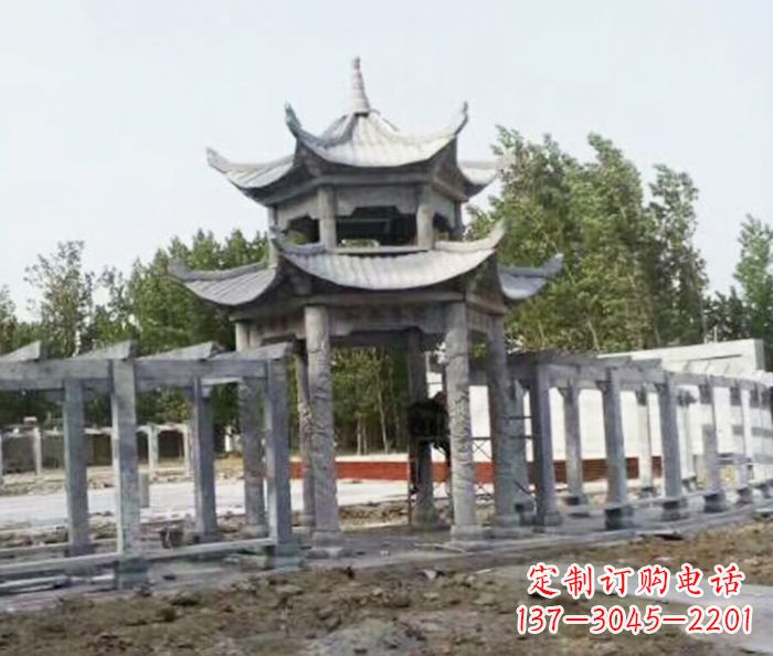 沧州园林景观多层凉亭石雕 (2)
