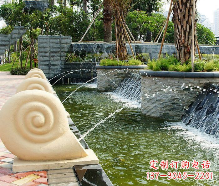 沧州园林景观蜗牛喷泉石雕