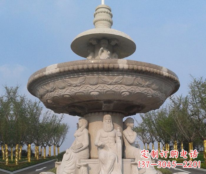沧州园林景观西方人物喷泉石雕 (2)