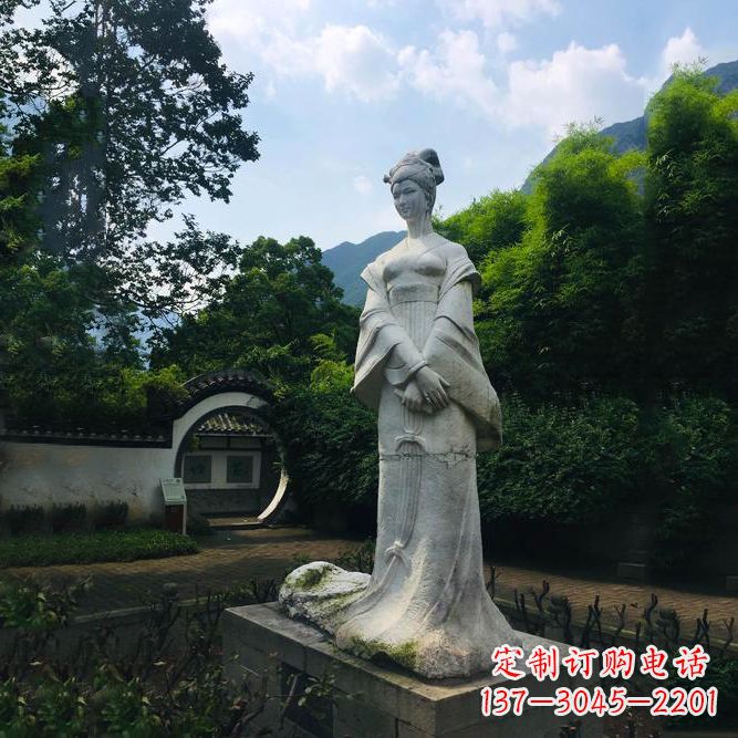沧州园林历史名人塑像王昭君汉白玉雕塑