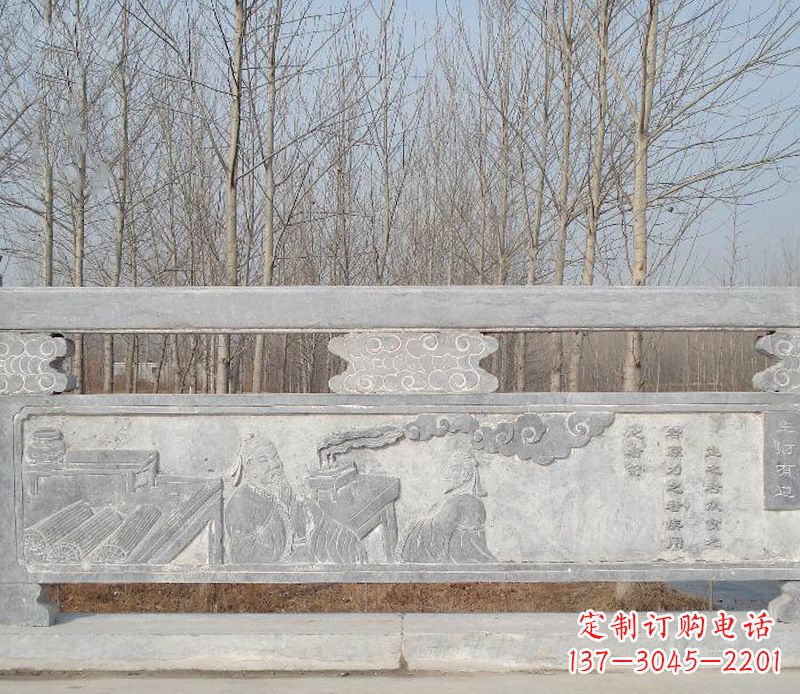 沧州园林石浮雕栏板景观石雕 (3)