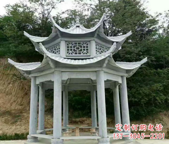 沧州园林双层凉亭石雕 (2)