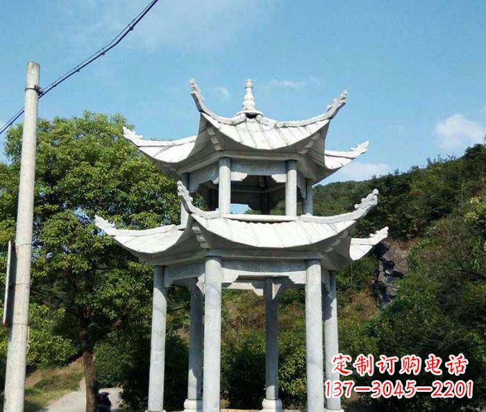 沧州园林双层凉亭石雕