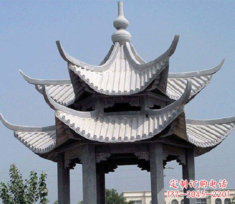 沧州园林双层石凉亭景观石雕