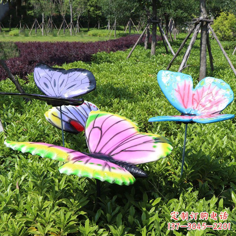 沧州展翅的蝴蝶,公园草丛仿真动物装饰雕塑