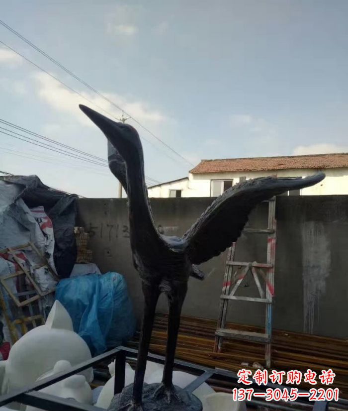 沧州展翅仙鹤铜雕 (2)