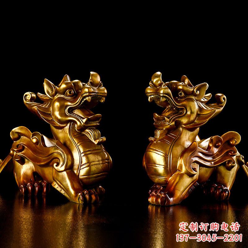 沧州招财黄铜貔貅雕塑摆件