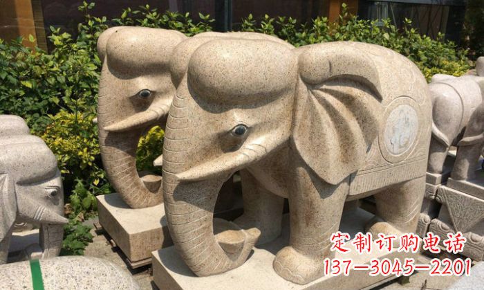 沧州招财进宝砂岩大象石雕