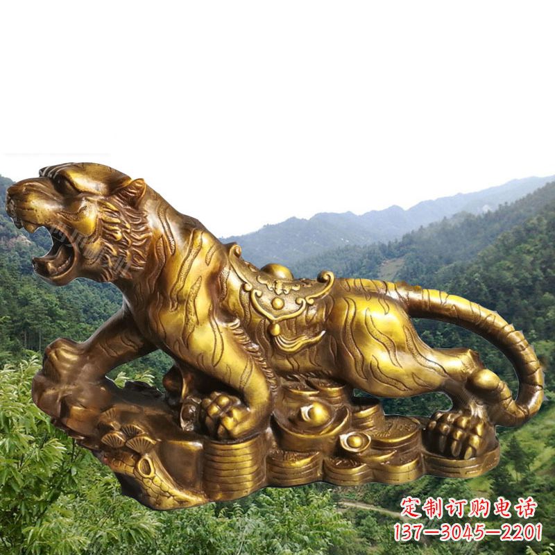 沧州招财老虎漆金12生肖动物雕塑