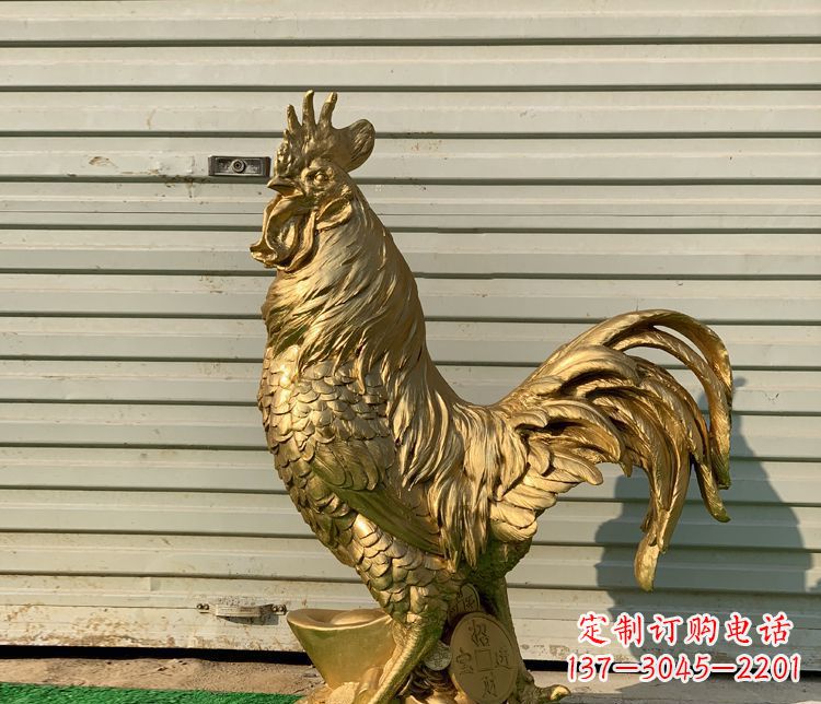 沧州招财元宝公鸡铜雕