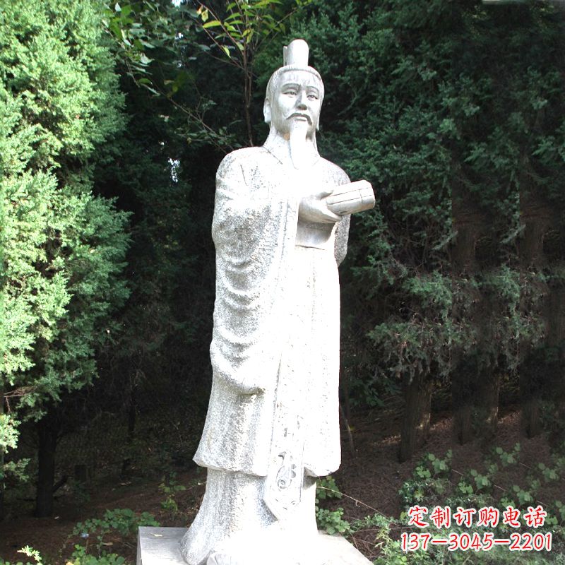 沧州中国古代著名帝王汉文帝刘恒汉白玉石雕塑像