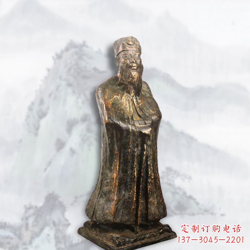 沧州中国近代著名画家张大千铸铜雕塑