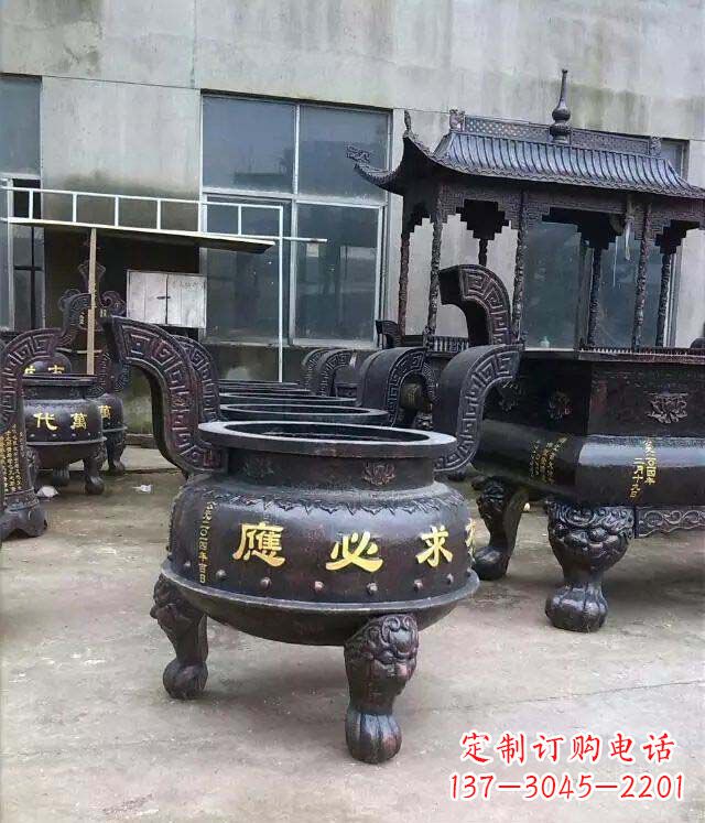 沧州铸铜寺庙香炉铜雕