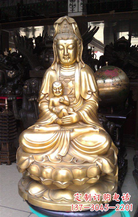 沧州铸铜送子观音雕塑