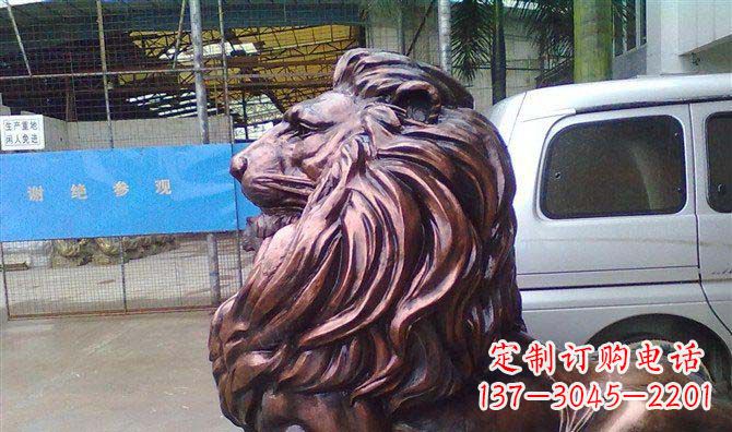 沧州紫铜西洋狮子铜雕 (2)