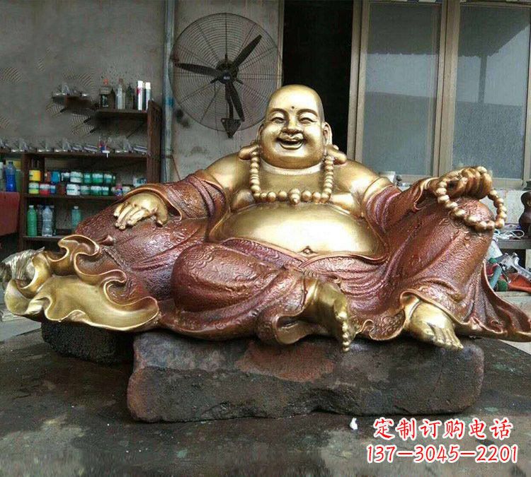 沧州宗教供奉坐式弥勒佛铜雕