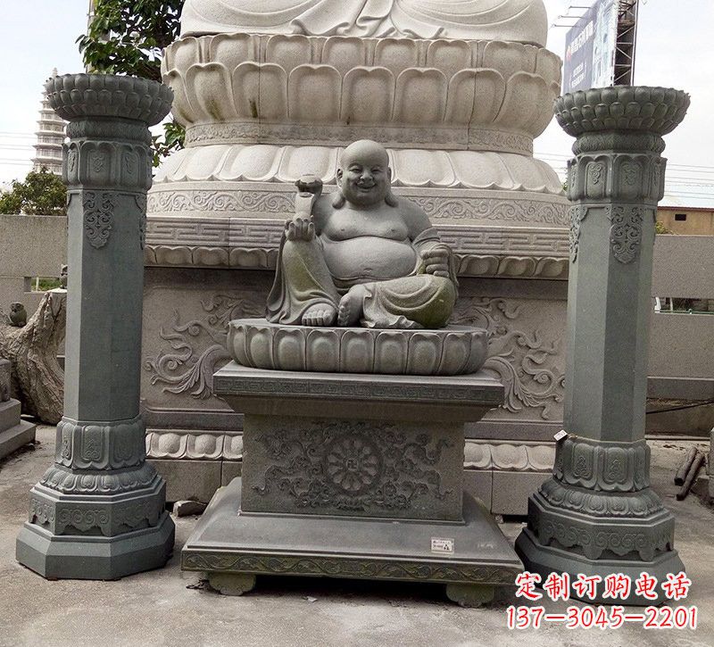 沧州宗教庙宇如意弥勒佛石雕