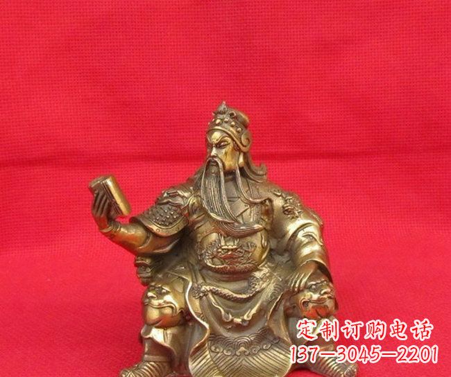沧州坐式读书关公铜雕