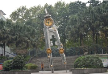 沧州圆规雕塑-不锈钢广场创意圆规雕塑